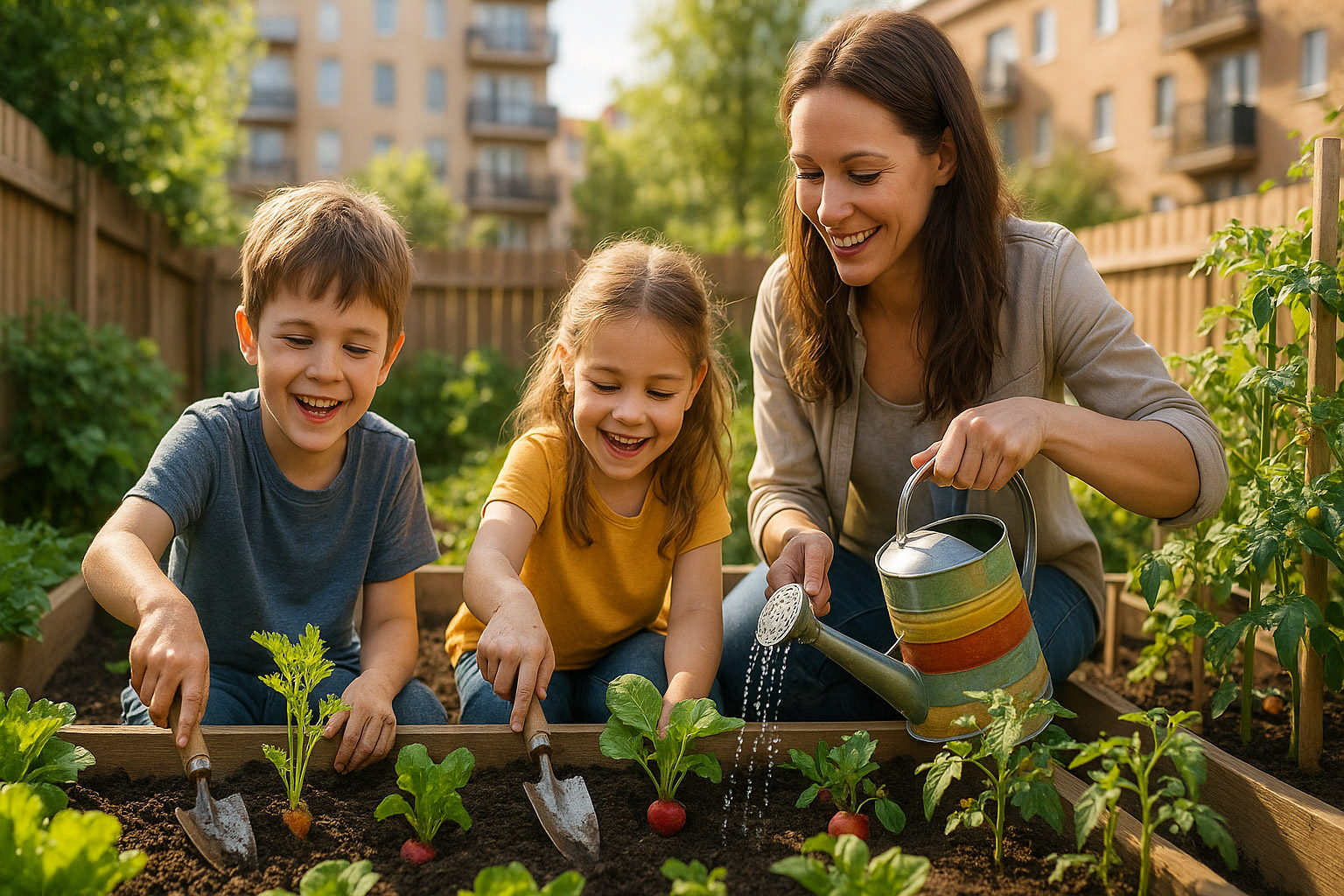 Gemüsebeete im Garten: Kinder lernen Gärtnern